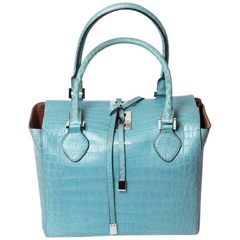 Miranda crocodile satchel Michael Kors Blue in Crocodile